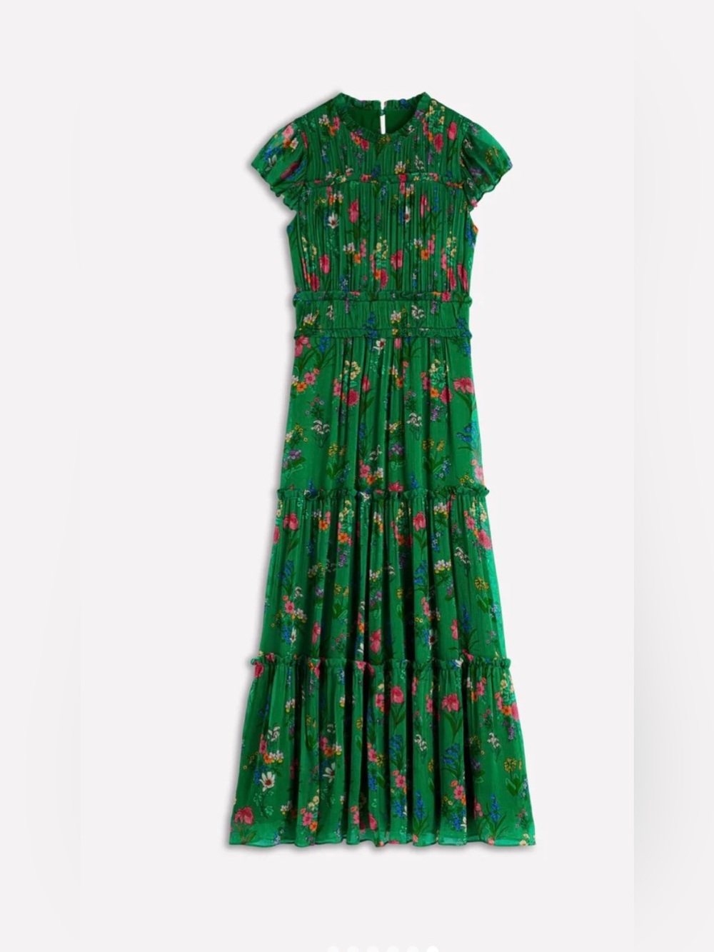 Boden Green Floral Maxi Dress
